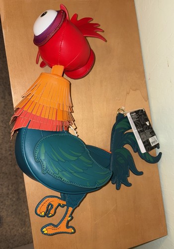 Loungefly Crossbody Disney MOANA ~ HEI HEI Rooster Chicken Figural Bag Purse - Picture 4 of 8
