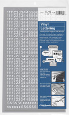 Self-Adhesive Vinyl Numbers, 1/4 Inch High, White, 718 per Pack 01106