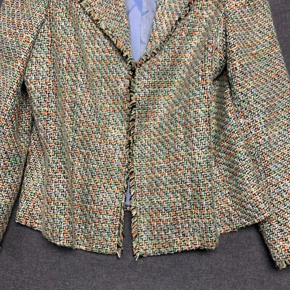 Коретская женская куртка размер 16 бежевый твид бахрома блейзер карьера 100% акрил - Изображение 3 из 4