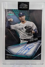 2021 Topps Chrome Black #CBA-GT - Gleyber Torres - Green Auto #/99 Encased