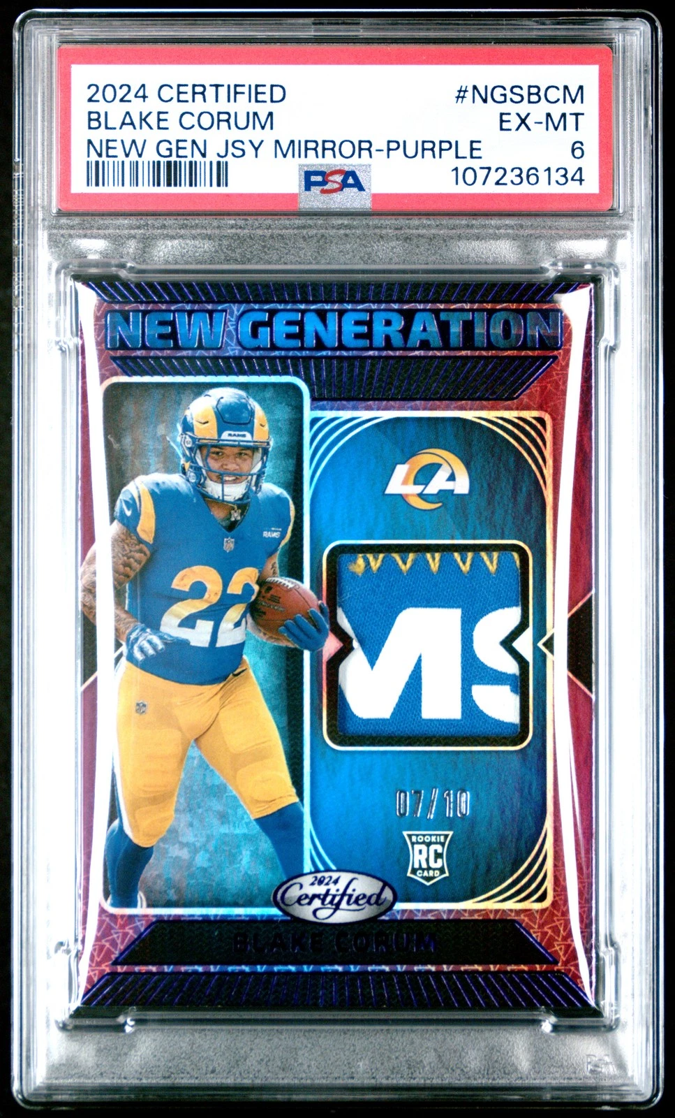 Blake Corum Panini Certified New Generation Jerseys Mirror #NGSBCM Purple