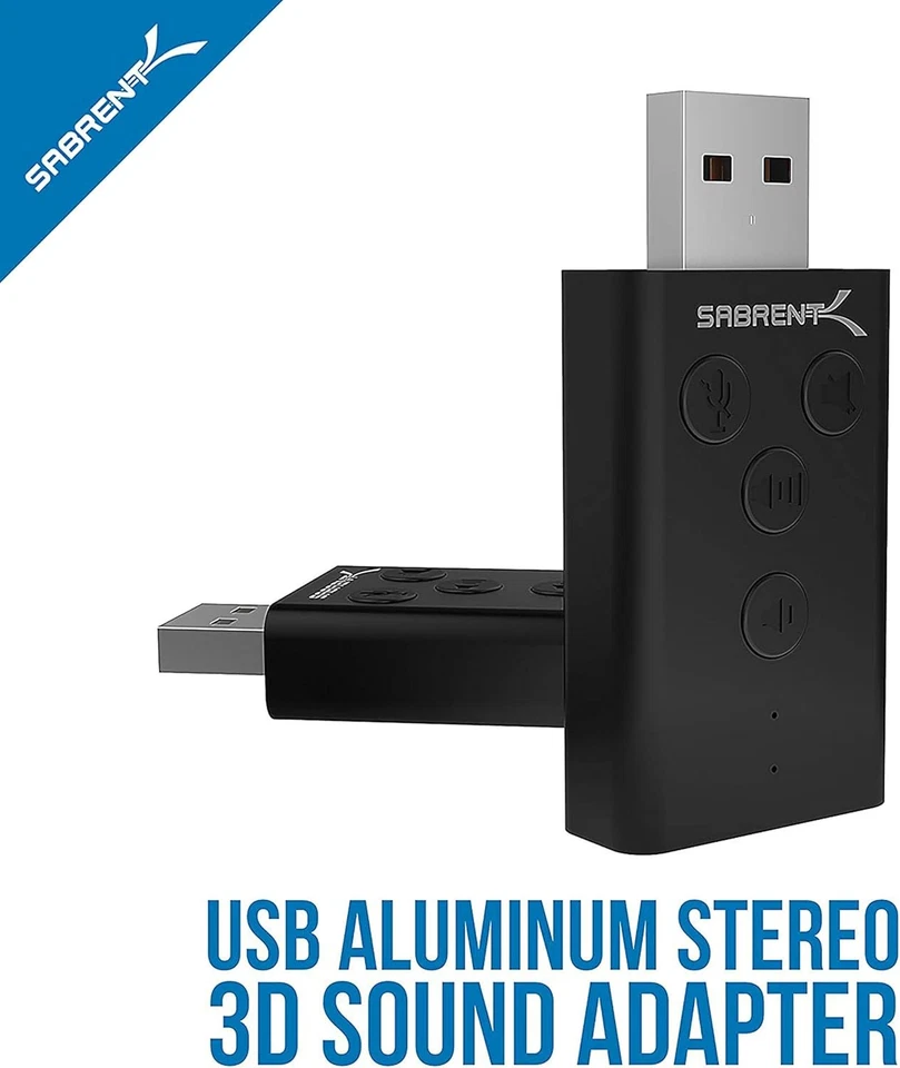SABRENT Soundkarte USB auf Klinke 3,5mm Kopfhörer Audio Adapter Aluminium - Bild 2 von 4