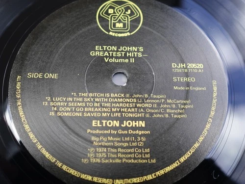 Elton John GREATEST HITS VOLUME II 1977 UK LP 1st Press PLAYS  MINT MINUS HEAR
