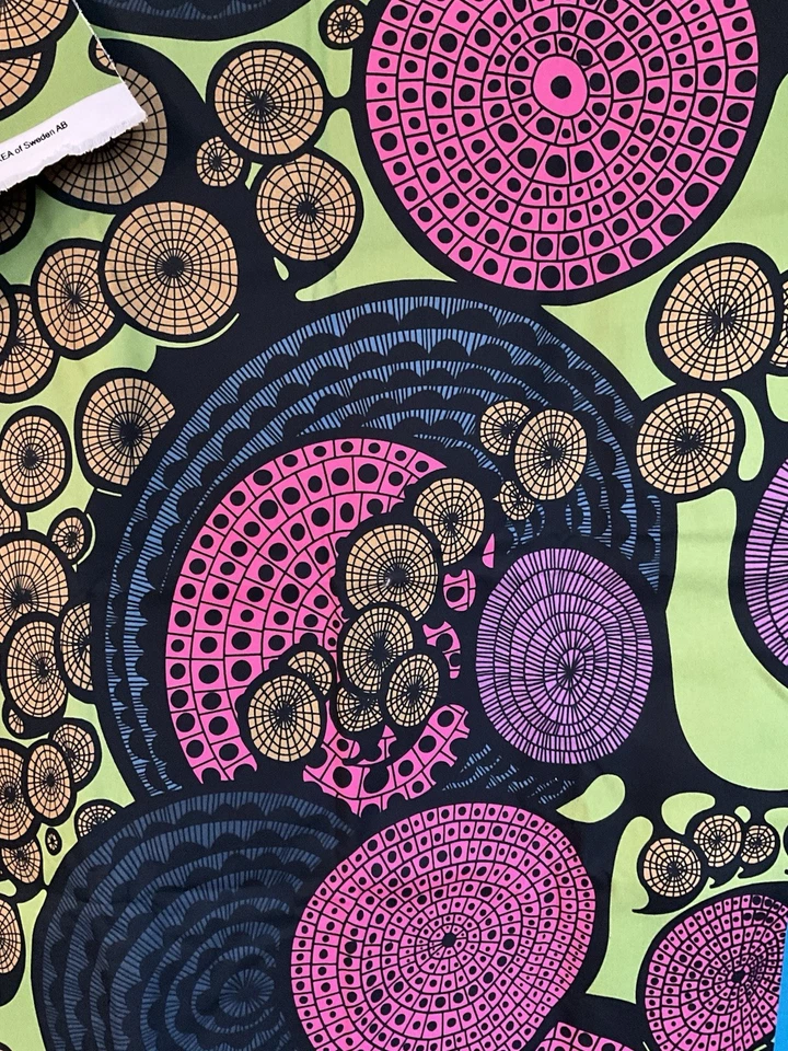 IKEA Cilla Ramnek 2008 tela de lona geométrica abstracta espiral psicodélica 1 yarda Foto 2 de 4