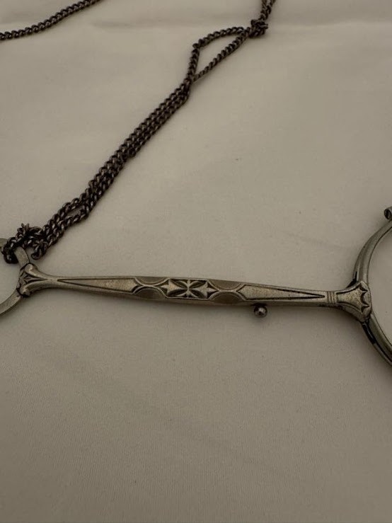 Antique Folding Lorgnette Spectacles Platinin - image 6