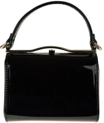 Ladies Vintage Patent Box Handbag Clutch Bag Top Handle Evening Bag Purse New UK - Image 1 of 3