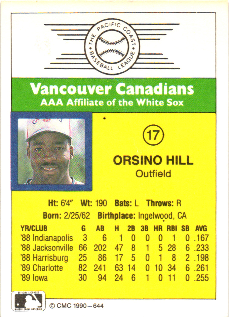 1990 CMC AAA/ProCards A & AA #17 Orsino  Vancouver Canadians Signed