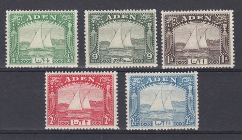 Aden 1937 postfrisch MLH Teilsatz Definitive Segelboote SG1-5