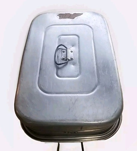 Vintage Deckel Aluminium belüftet Bräter mit Auffangpfanneneinsatz Truthahn 