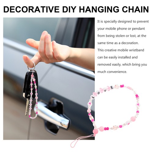 2 Pcs Nachahmung Perlen Handy Lanyard Handy-Anhänger Herz Telefon - Zdjęcie 6 z 12