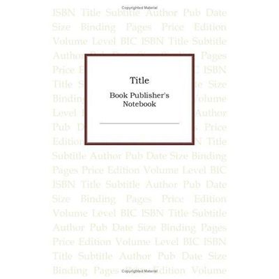 Title: Book Publisher's Notebook by Vostokov, Dmitry