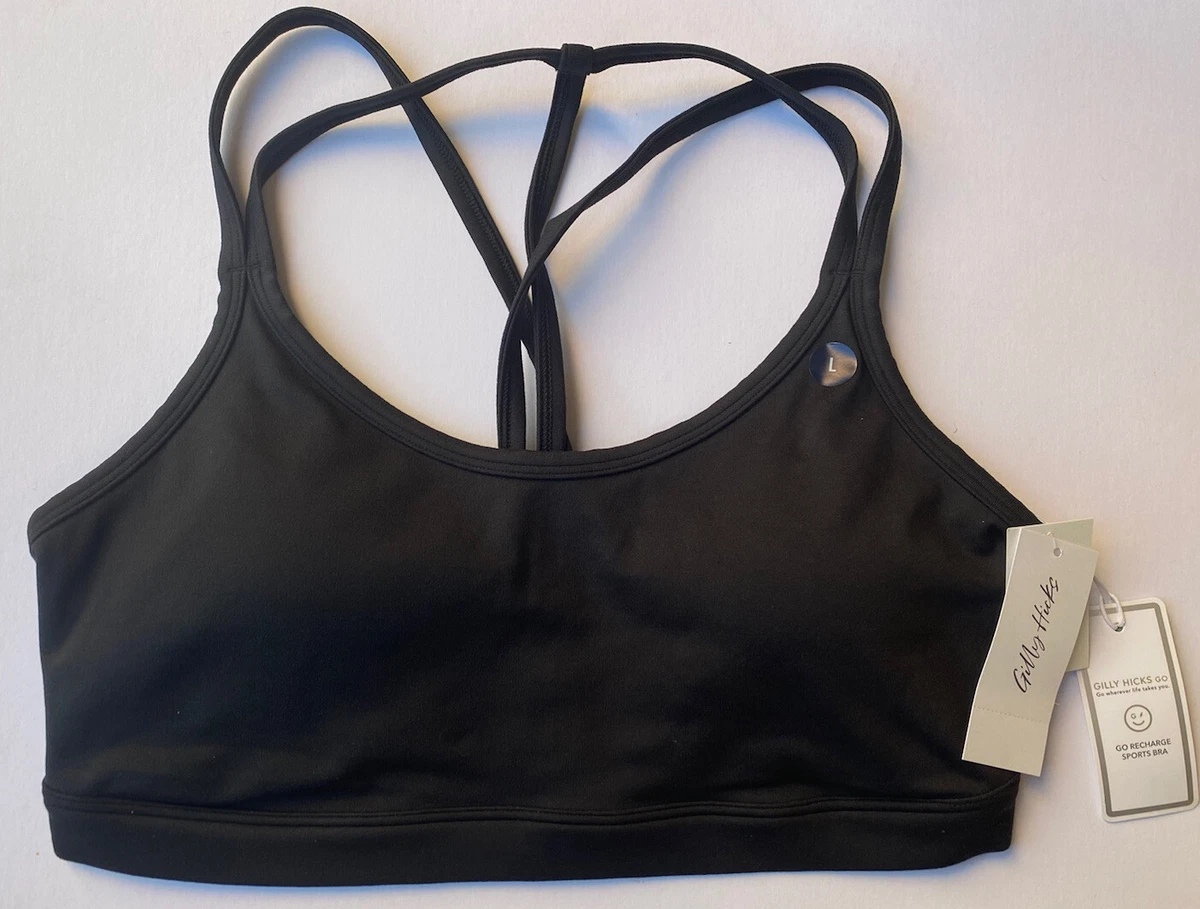 Hollister Black Strappy Sportlette Bra Bralet Active Gym Wear Sports BNWT -  L