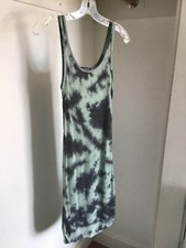 Tie die tank top dress sage/grey