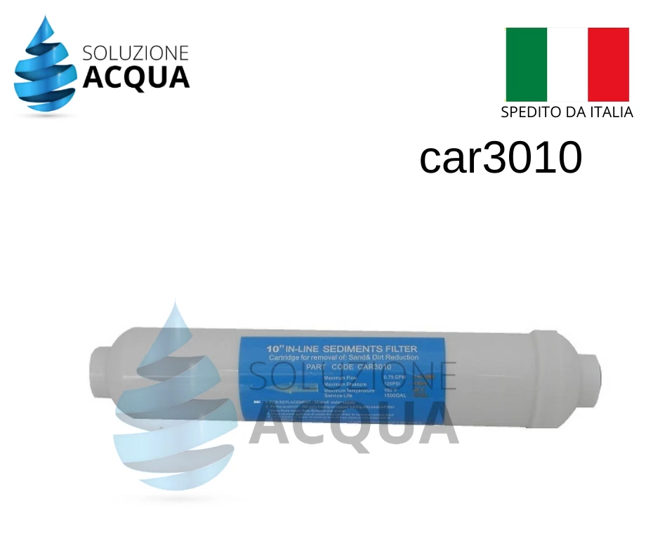 SOLUZIONE ACQUA FILTRO SEDIMENTI IN-LINE FILTER 10" x 2" CAR 3010