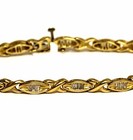 10k yellow gold .80ct baguette diamond tennis bracelet 9.8g vintage estate 7" — photo 4