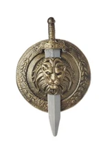 Gladiator Combat Shield Sword Toy Fancy Dress Halloween Child Costume Accessory