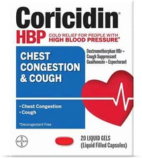 Coricidin HBP Chest Congestion & Cough Liqui-Gels 20 Liqui-Gels, PK of 4   11/24