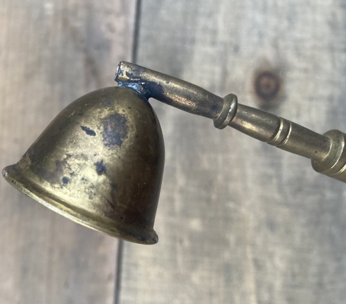 Vintage Brass Candle Snuffer With Wood Handle 14” - Picture 3 of 8
