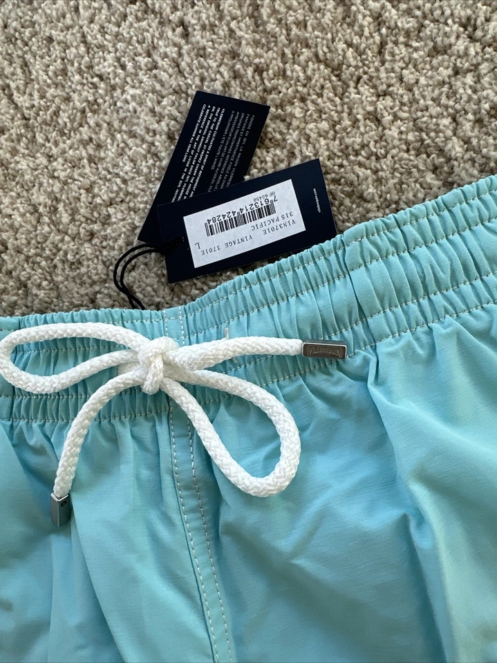 NWT 100% Authentic Vilebrequin VINTAGE Swim Trunks-LIGHT BLUE - M - MEN - MEDIUM - Image 3 of 4