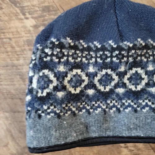Men And Women's Thick Blue, White And Grey Beanie Acrylic Wool Hat - Picture 14 of 24