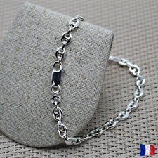 Bracelet argent 925 grain de café rhodié – bijou élégant femme – 18 cm