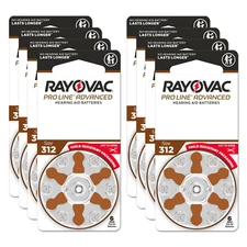 Rayovac Size 312 Proline Advanced Zinc Air Hearing Aid Batteries (48 pack)