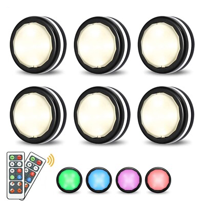 Unterbauleuchten RGB LED 4000K dimmbar 6 Stück 4 Farben dimmbar mit Fernbedienung