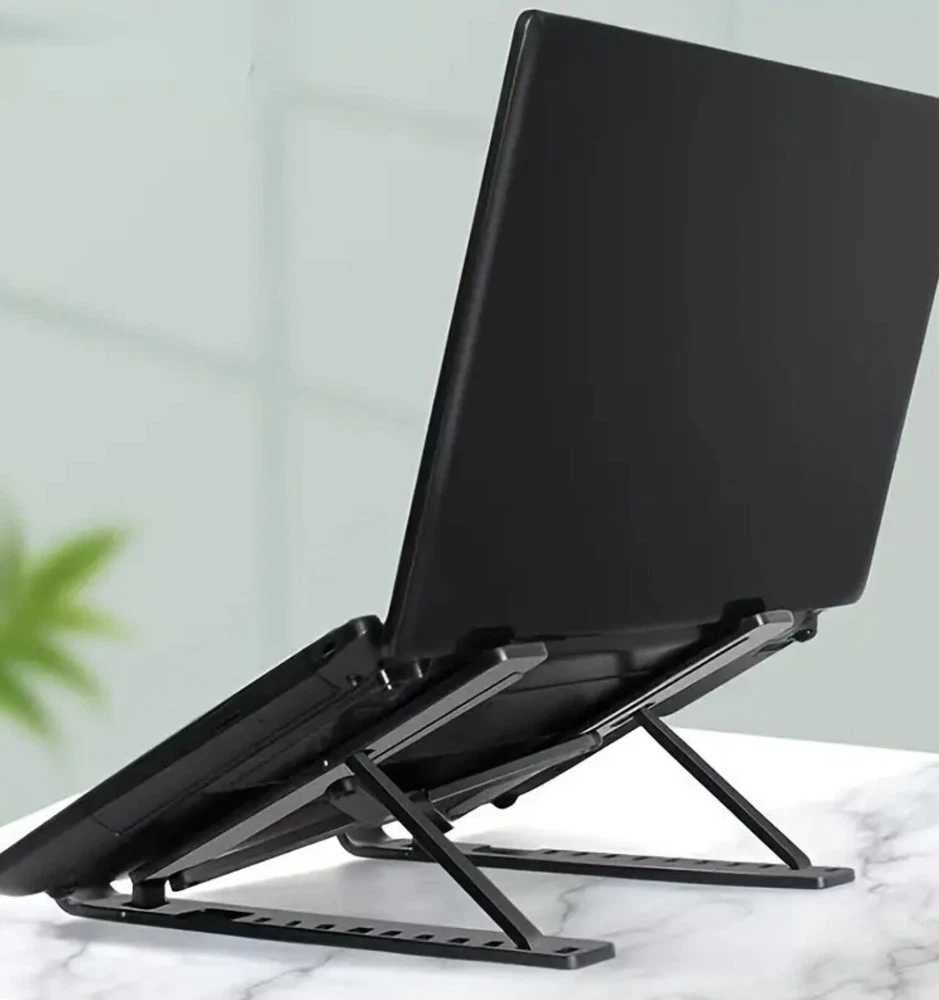 Laptop Stand for Desk Adjustable Laptop Riser ABS+Silicone Foldable Portable ...