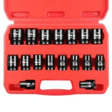 YIYITOOLS 17Pcs 1/2 “ Drive Shallow Impact Socket Set8-24mmMetric Socket Set6...