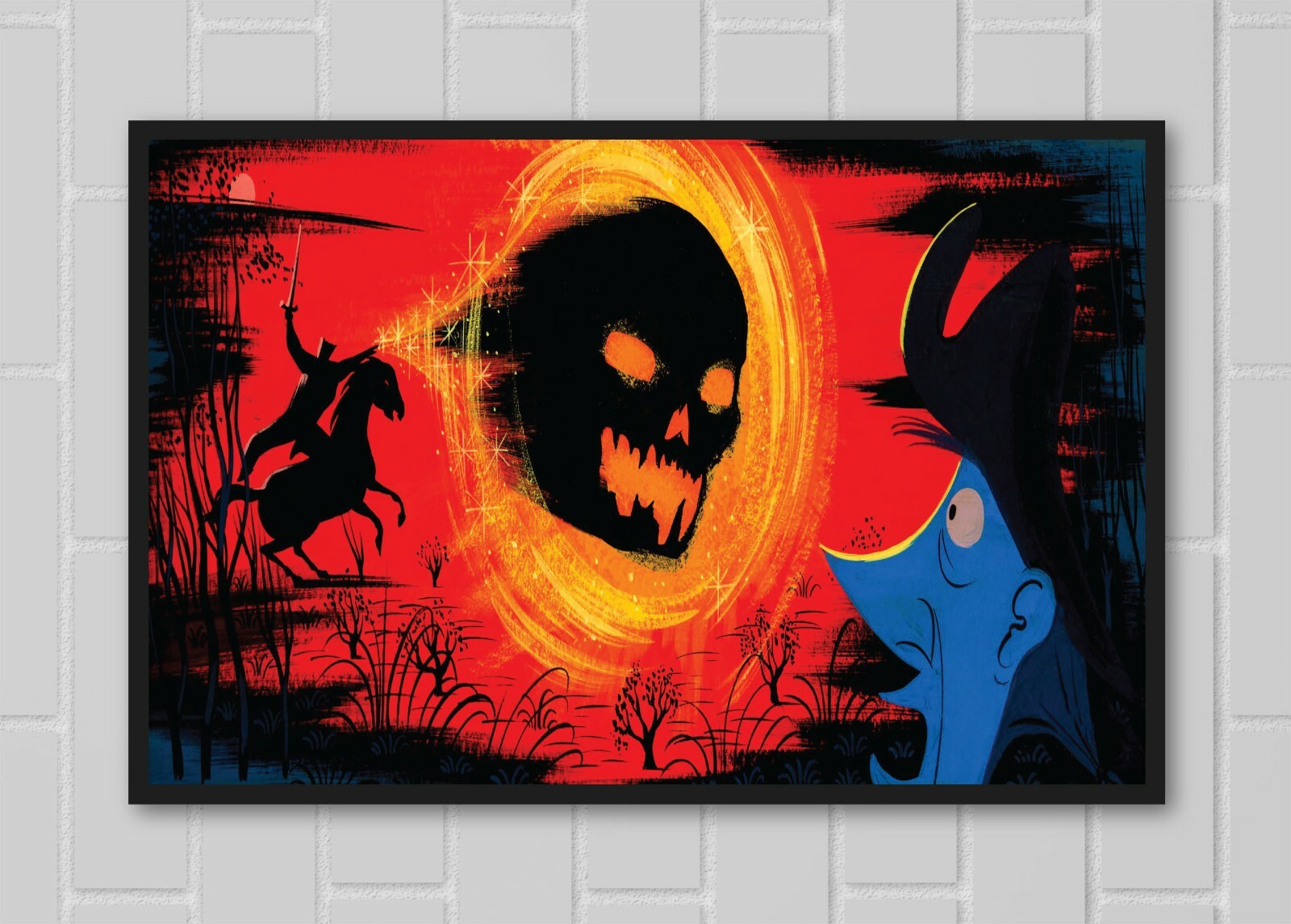 Fire Skull Headless Horseman Poster 13x19 Satin Finish - Disney Art Print