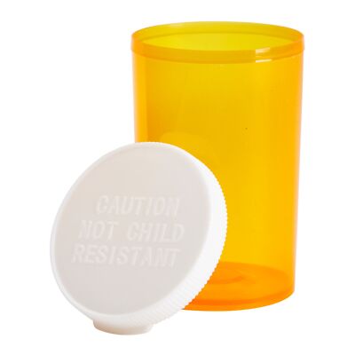 50 Pack Empty Pill Bottles w/ Caps for Medication, Orange 20 Dram Plastic Vials