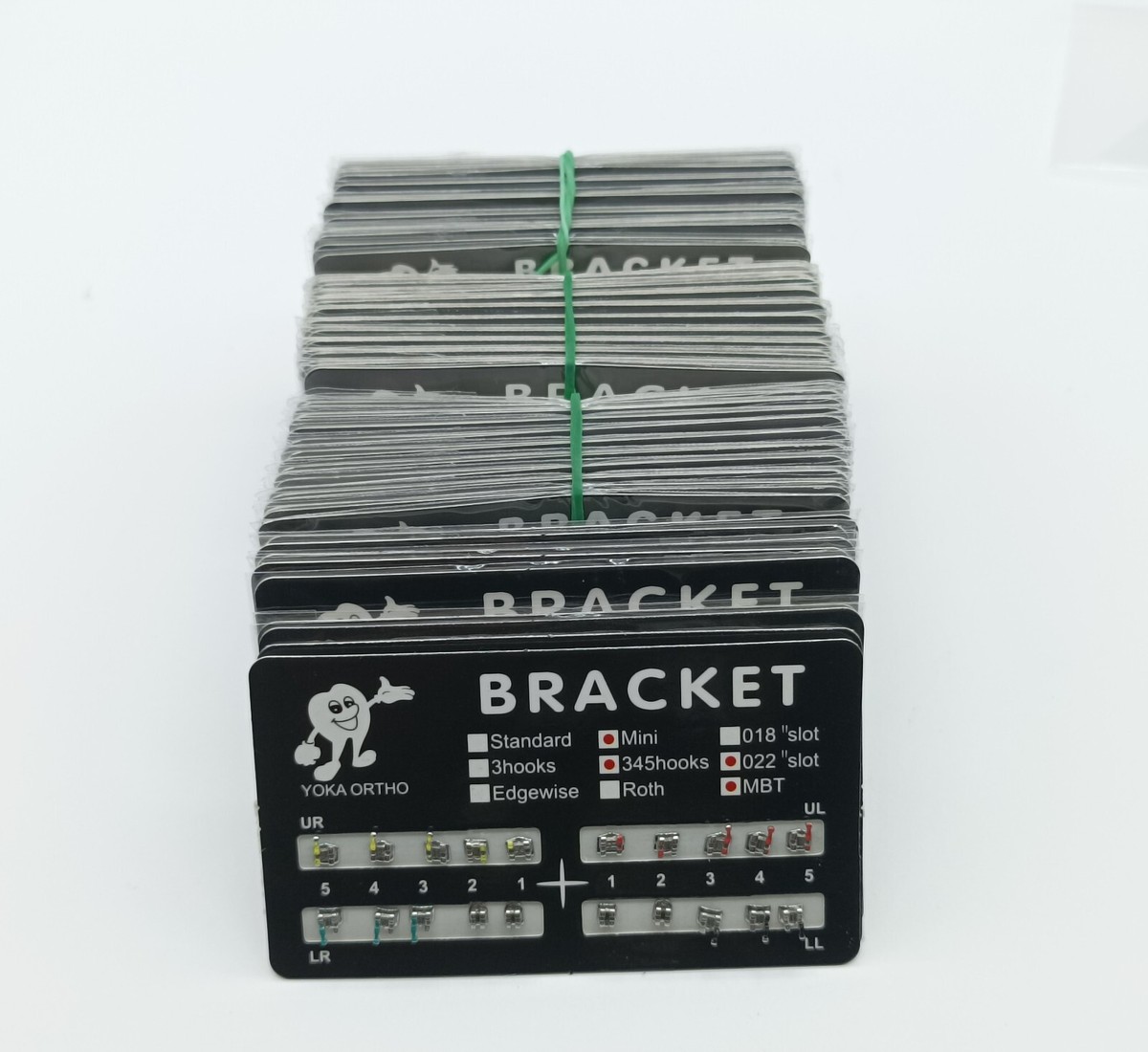 50 Brackets Orthodontiques Métal Mini MBT 022 - Fente 345 Hooks, Pour Laboratoire Dentaire