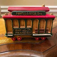 San Francisco Ceramic Trolley Car Coin Bank Powell Hyde SNCO