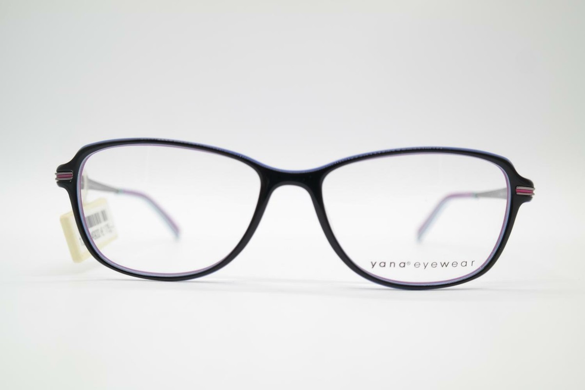 Lunettes Vintage Yana Eyewear Modèle 2180 - Monture Ovale Noire/bleue/cuivrée - Neuf Sans étiquette - Taille 55/16/140