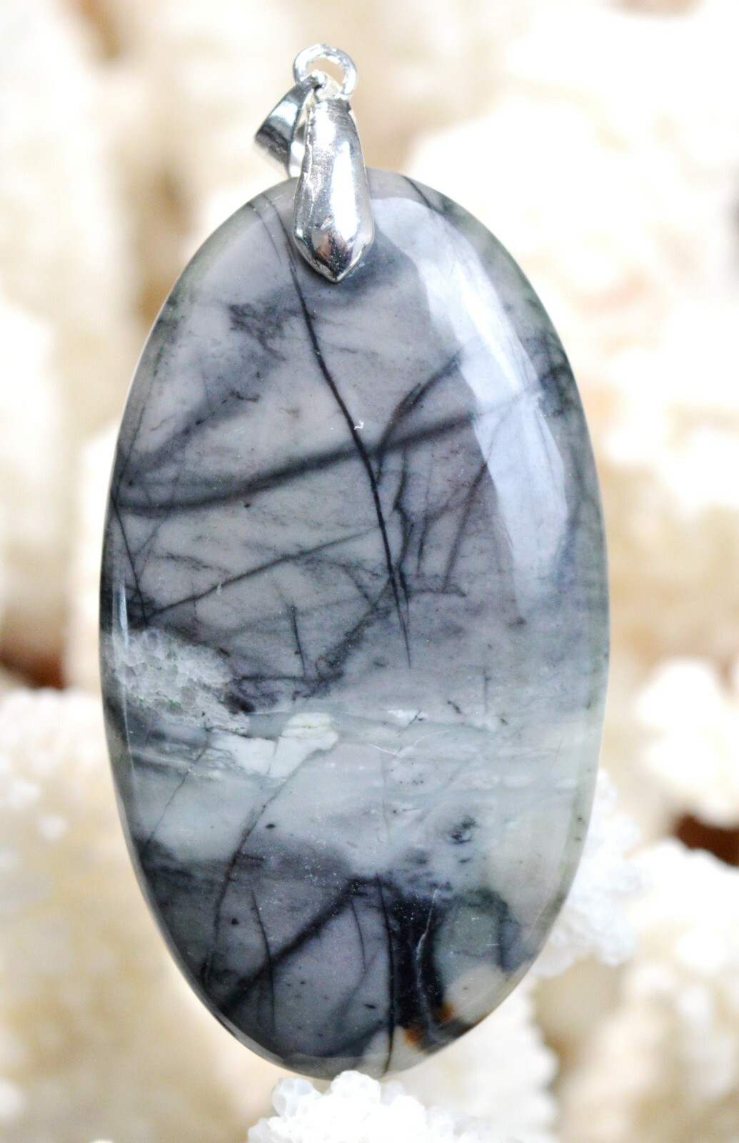 Jaspe Picasso 76 carats pendentif cabochon pierre naturelle USA pour création bijou