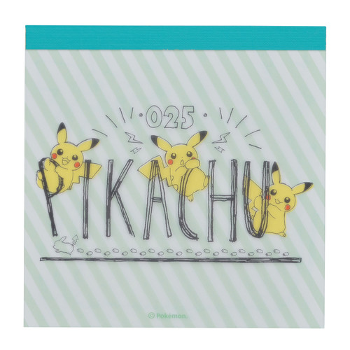 Pokemon Center Original Pikachu drawing green Memo pad Notepad From Japan