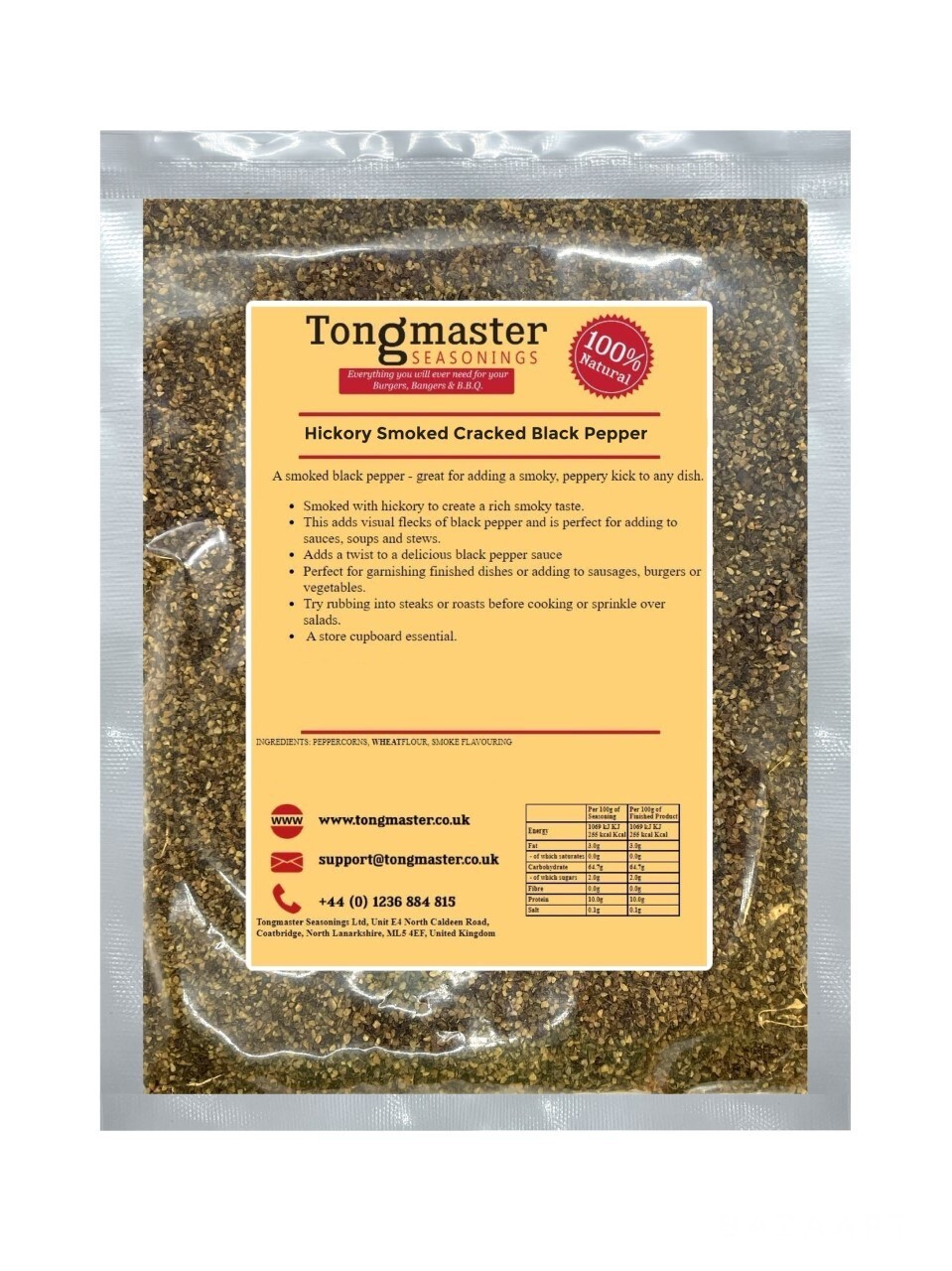 Hickory Smoked Cracked Black Pepper - 100g