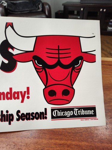 Chicago Bulls 1991 PLAYOFFS BULLS Keepsake Section Tribune Insegna Edicola - Foto 4 di 5