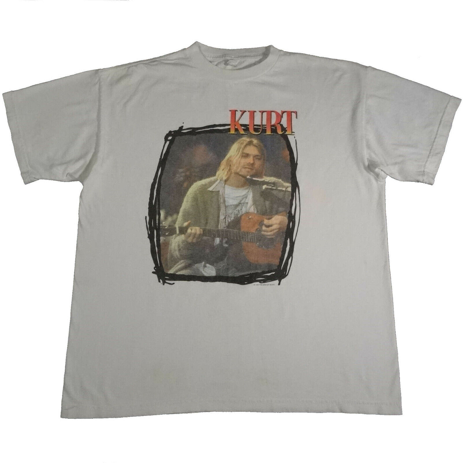 Vintage 90s Kurt Cobain T Shirt Nirvana Unplugged 1995 Memorial End Of  Music XL