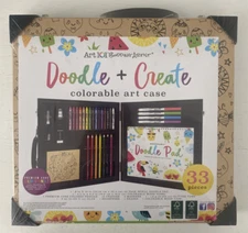 Art 101 Budding Artist - Doodle And Create- Colorable Art Case 33 Pcs New Sealed