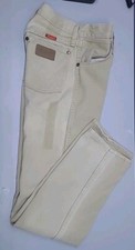 USA MADE Wrangler Jeans Womens Beige 1x32 Cowboy Cut Slim Rodeo Western 14MWZ