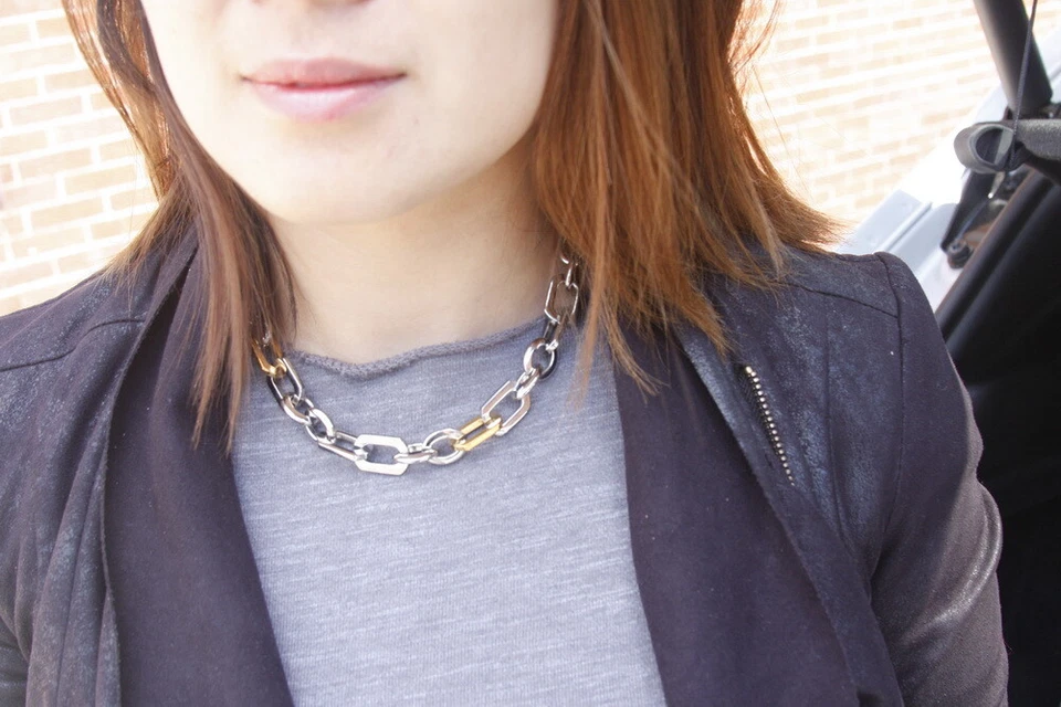 Collar de clip de papel de eslabones cuadrados de acero inoxidable 316 18"/36" Foto 3 de 4