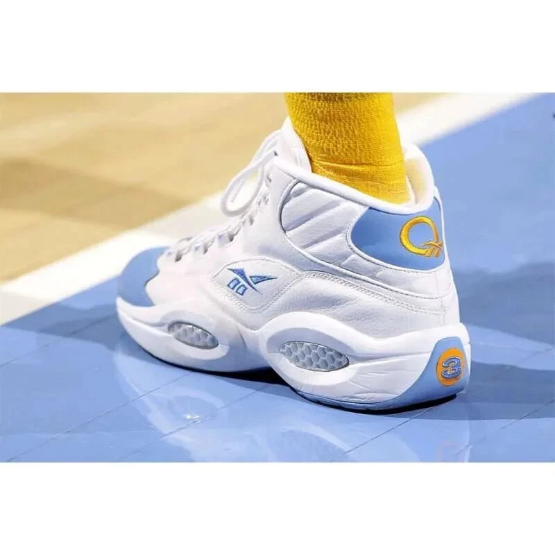 Reebok Question Mid White Blue Allen Iverson Denver Nuggets GW8854 Men 10 Shoes
