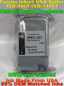 Cartucho fit PFI-107 MBK Negro Mate Tinta Canon IPF Tanque de 670 680 685  770 780 785 | eBay