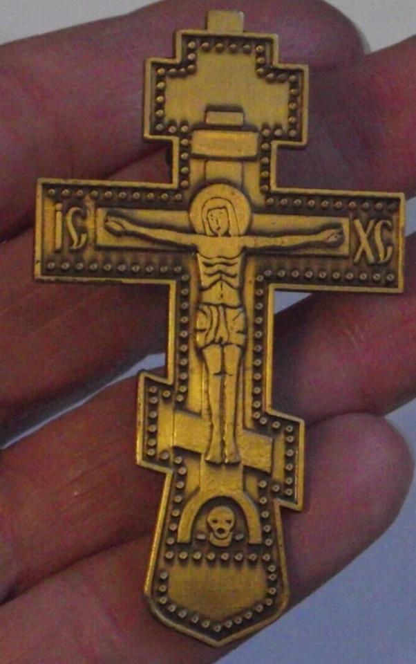 Religious Orthodox cross crucifix safe travel car auto visor clip medal