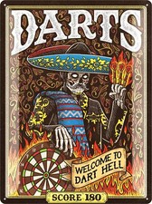 LANOLU XXL Retro Blechschild Dart Geschenke für Männer, Dart Schild 30x40cm