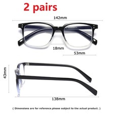 2 PK Unisex Blue Light Blocking Reading Glasses Computer Readers For Men Women