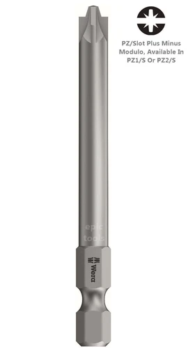 WERA PZ/SL Plus Minus 70mm Length PZ1/S Or PZ2/S Modulo Screwdriver Tough Bit - Picture 1 of 3