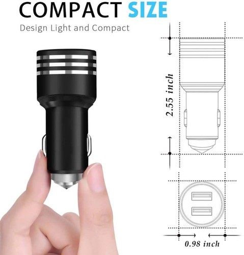 Dual Port USB Car Charger Fast Charging Cigarette Lighter Socket iPhone Samsung - Picture 5 of 34