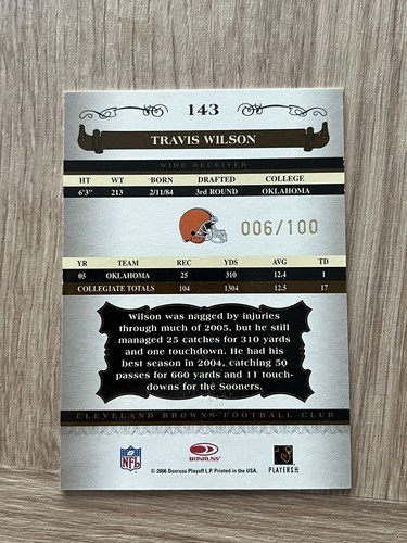 2006 Donruss Classics Significant Signatures Travis Wilson Rookie Auto RC - Picture 2 of 2